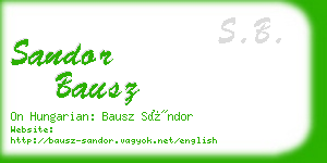 sandor bausz business card